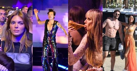 Coachella 2022: Kendall Jenner w "biuściastej" koszulce, Heidi Klum z pizzą, Harry Styles w cekinach... (ZDJĘCIA)