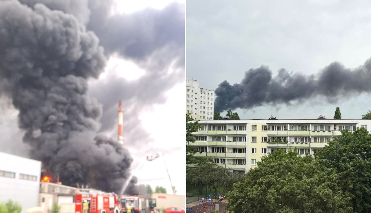 Dym widać z całego Torunia. Na miejscu osiem zastępów straży