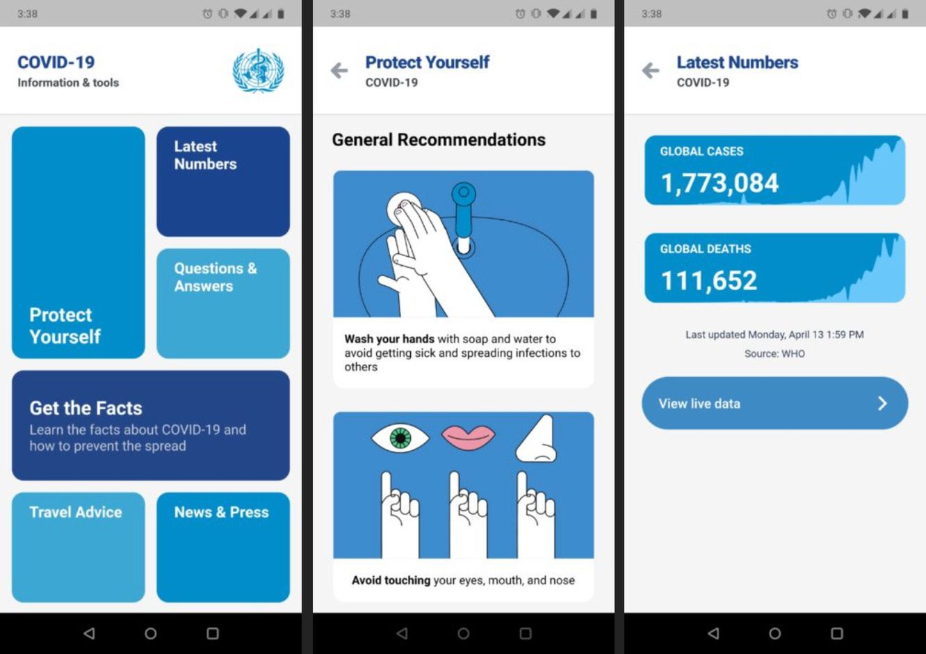 WHO COVID-19 / androidpolice.com