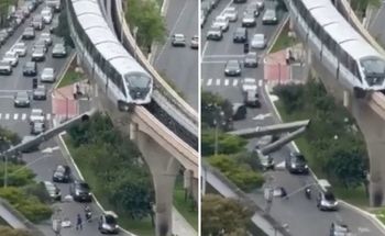Dźwig runął na estakadę, uderzył w niego pociąg. Groza w São Paulo