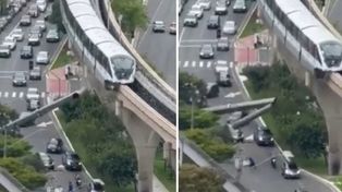 Dźwig runął na estakadę, uderzył w niego pociąg. Groza w São Paulo