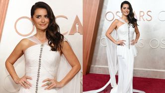 Oscary 2025. Zachwycająca Penélope Cruz olśniewa na ściance w białej kreacji z trenem