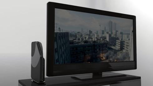Konsola Playstation 4 stojąca obok telewizora