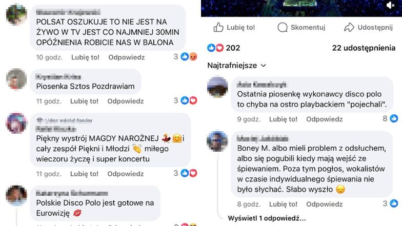Komentarze pod wpisami telewizji Polsat