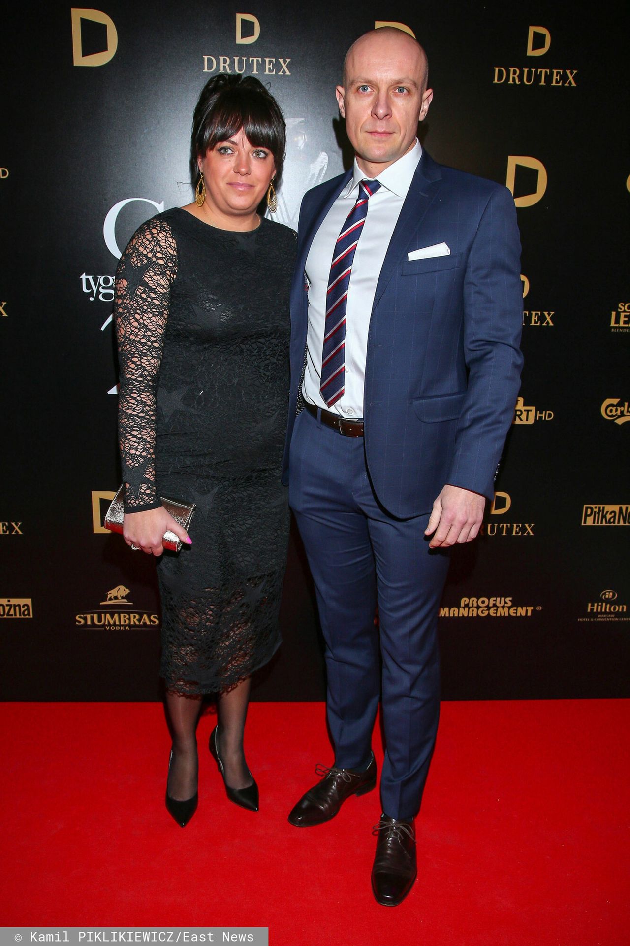 Szymon Marciniak z żoną na gali tygodnika tygodnika Piłka Nożna w 2017 roku 