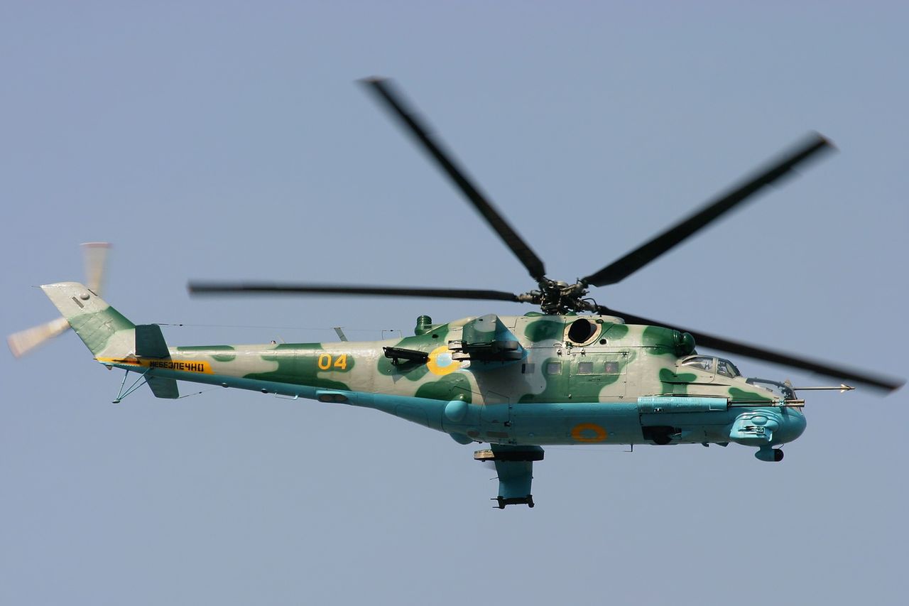 Śmigłowiec Mi-24P należący do ukraińskich sił zbrojnych.
