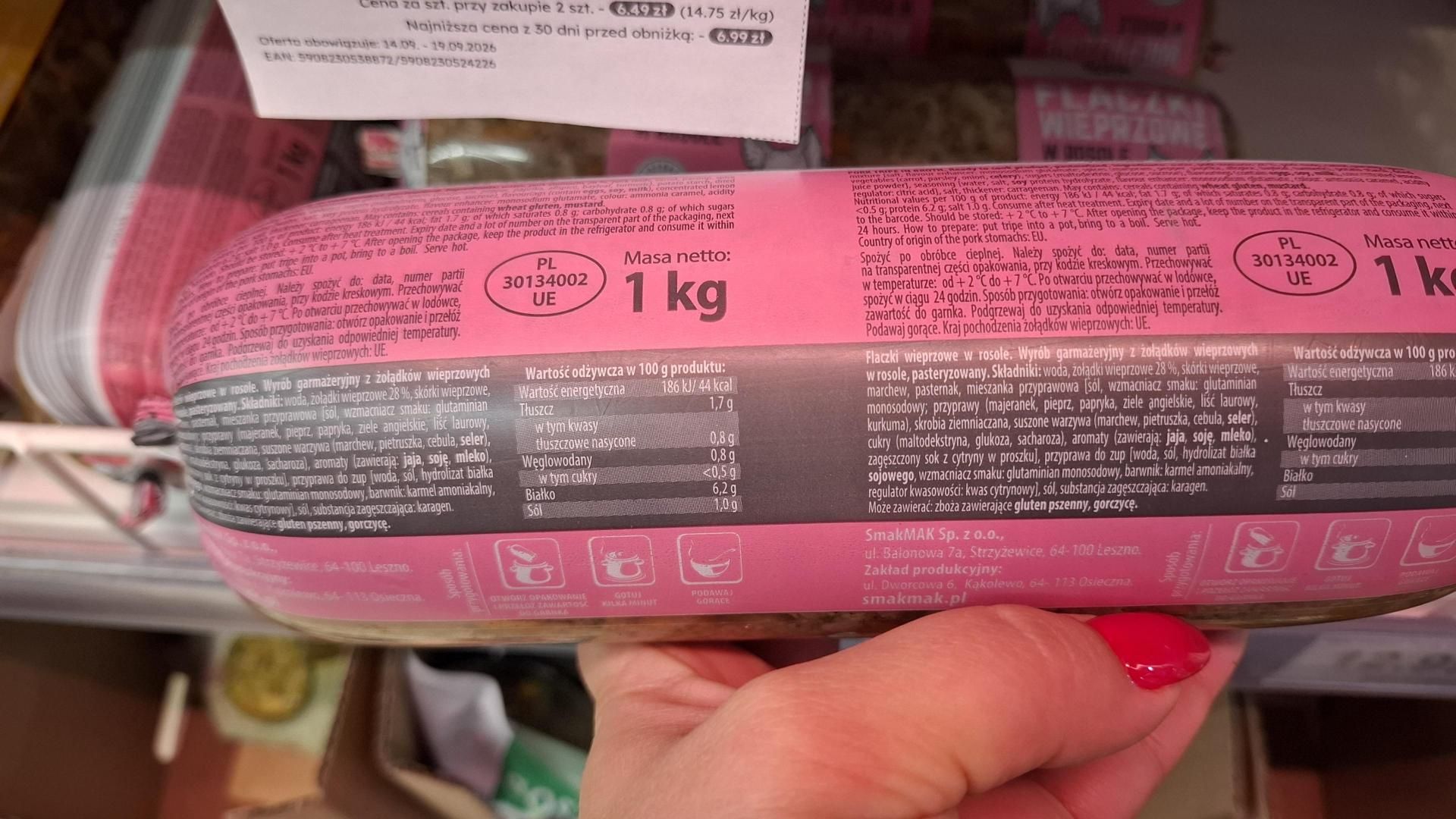 Skład tych flaczków nie zachwyca