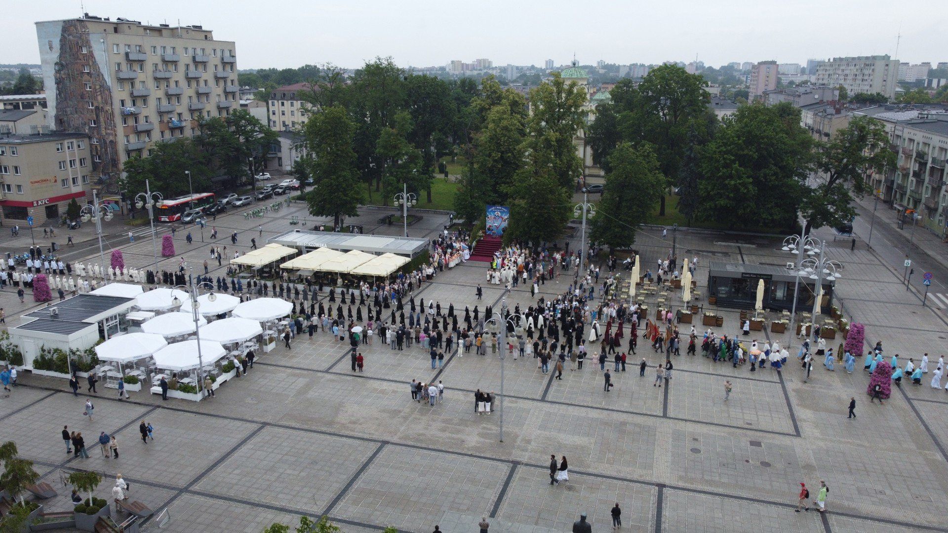Boże Ciało w Częstochowie z perspektywy drona