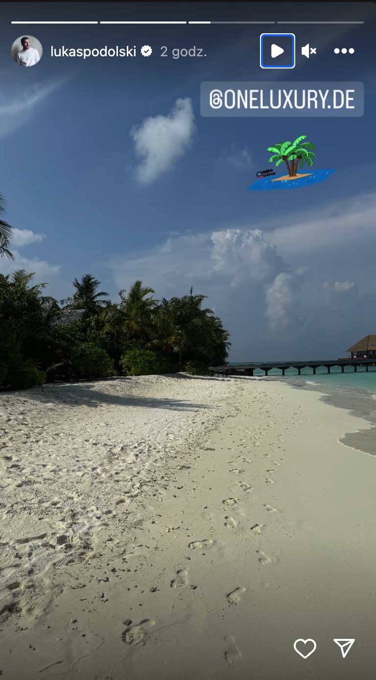 Lukas Podolski wyjechał na Malediwy