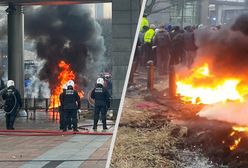 Kordon policji w Brukseli, wielki protest. "Powstrzymajmy to szaleństwo"