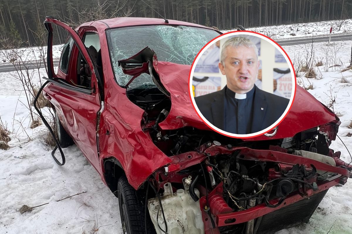 Wpadli w poślizg i dachowali. Auto wzięli od księdza. Tak zareagował