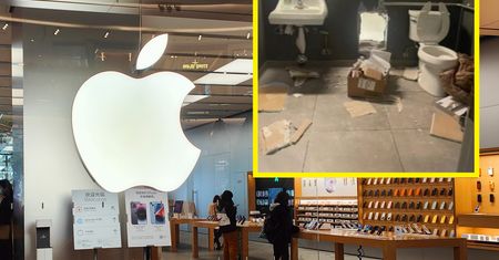 Wycięli otwór w ścianie toalety. Po drugiej stronie był sklep Apple