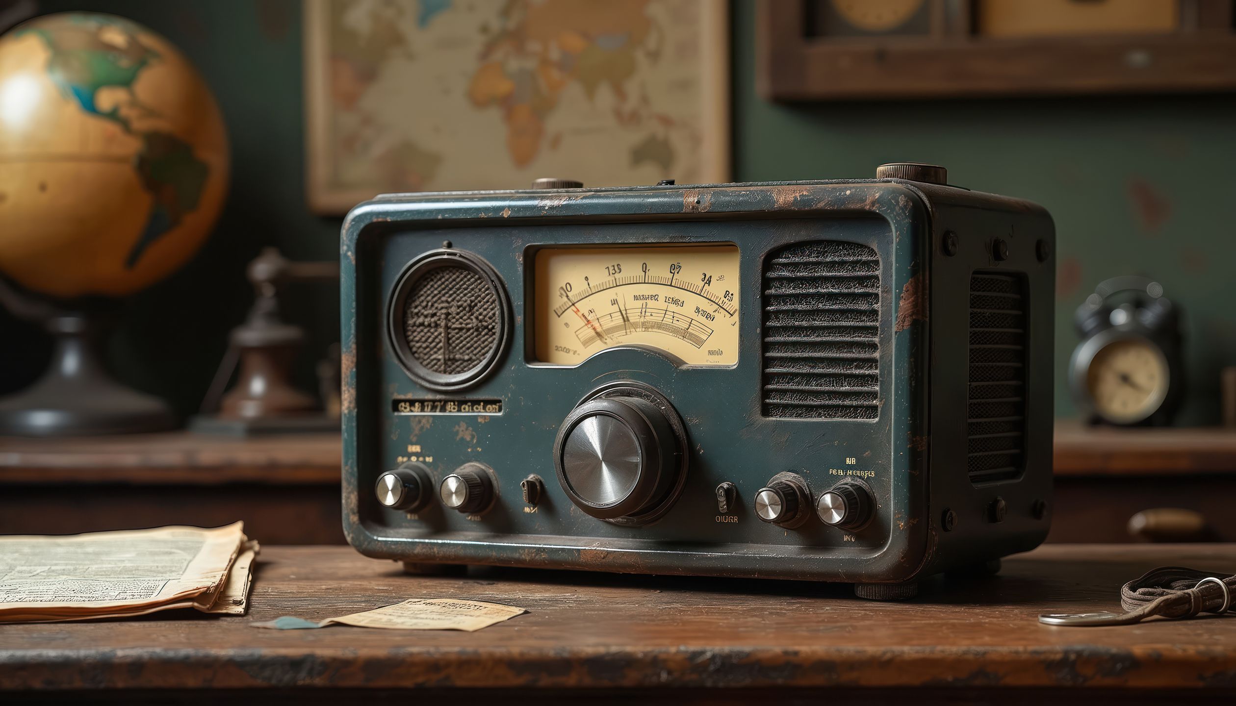 Vintage military radio set on old desk, world map background. Antique communication tech, aged device, military equipment. Retro design with globe, clock. Perfect for history, communication, vintage
Vintage military radio set on old desk, world map background. Antique communication tech, aged device, military equipment. Retro design with globe, clock. Perfect for history, communication vintage
vintage, military, radio, set, old, desk, antique, communication, equipment, technology, retro, army, historic, aged, transmitter, receiver, world map, globe, clock, dial, buttons, knob, speaker, electronics, broadcast, signal, wave, frequency, airwaves, world war, cold war, history, audio, sound, military history, espionage, retro tech, collector, memorabilia, ham, shortwave, dial-up, tone, listening, style, desktop, wooden, table, rustic, dark, grunge, weathered, worn, metal, nostalgia, classic, iconic, past, time, war, secret, service, spy, intelligence, vintage, military, radio, set, old, desk, antique, communication, equipment, technology, retro, army, historic, aged, transmitter, receiver, world map, globe, clock, dial, buttons, knob, speaker, electronics, broadcast, signal, wave, frequency, airwaves, world war, cold war, history, audio, sound, military history, espionage, retro tech, collector, memorabilia, ham, shortwave, dial-up, tone, listening, style, desktop, wooden, table, rustic, dark