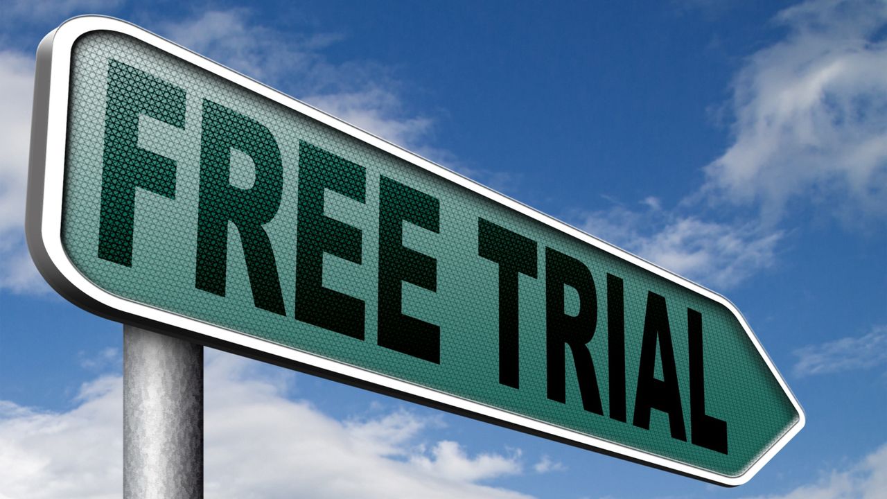 try now for free trial membership or product promotion gratis test version