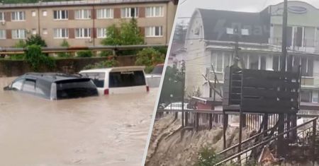 Powodzie po ulewnych deszczach w Rosji. Kobieta "ratowała" miasto mopem