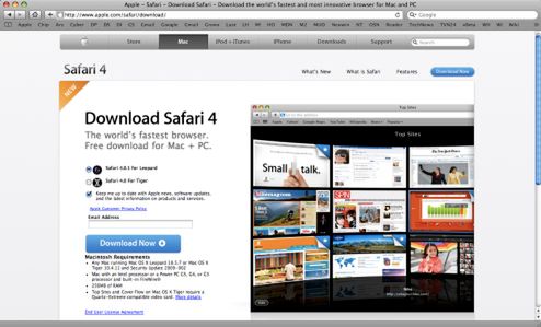 Problemy z wyświetlaniem stron w Safari 4 1