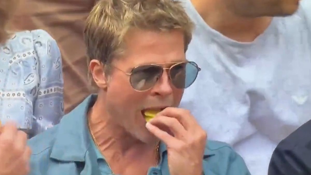 Brad Pitt na finale Wimbledonu w 2023 roku
