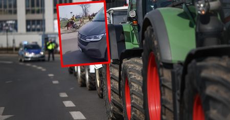 Na proteście kierowca wjechał w rolnika. W sieci krąży nagranie