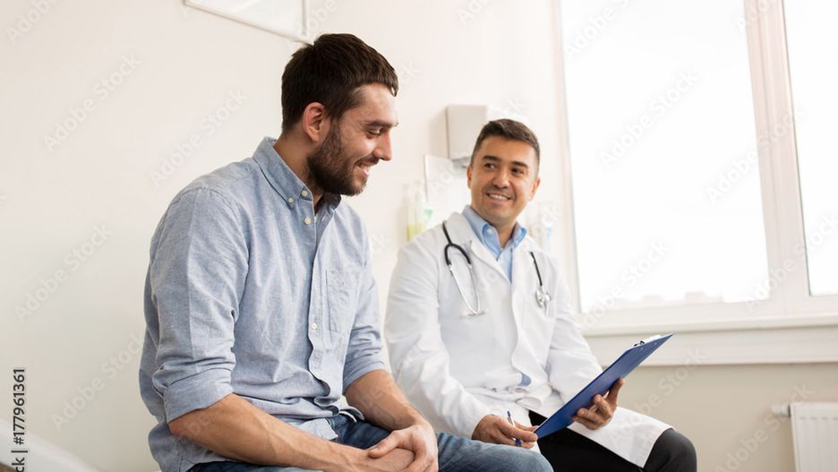 man at the doctor