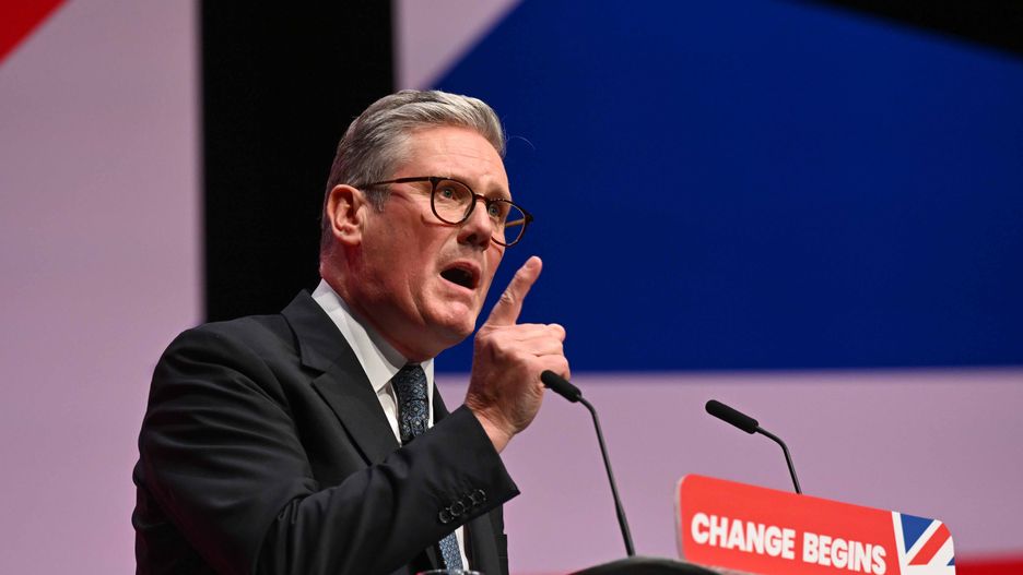 LIVERPOOL, UNITED KINGDOM - SEPTEMBER 24: UK Prime Minister Keir Starmer, makes a speech during the Labour Party Conference that is held at the ACC Liverpool Convention Center in Liverpool, United Kingdom on September 24, 2024. (Photo by Rasid Necati Aslim/Anadolu via Getty Images)