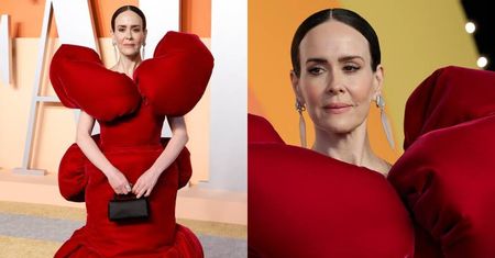 Oscary 2025. Sarah Paulson w bufiastej sukni czaruje na czerwonym dywanie