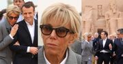 Brigitte Macron wtula się w męża podczas wizyty w egipskiej świątyni (ZDJĘCIA)