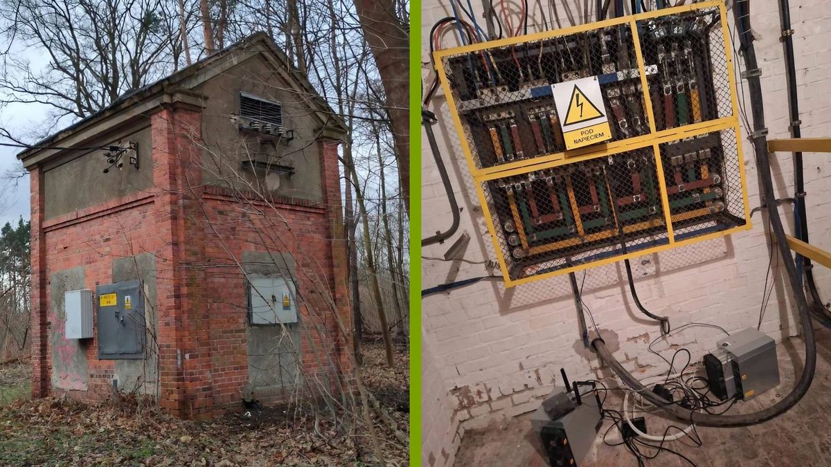 Kopalnia kryptowalut w stacji transformatorowej