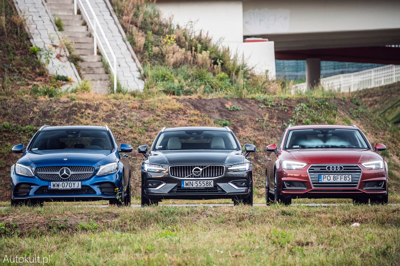 Mercedes-Benz C200, Volvo V60 i Audi A4 Avant (fot. Konrad Skura)
