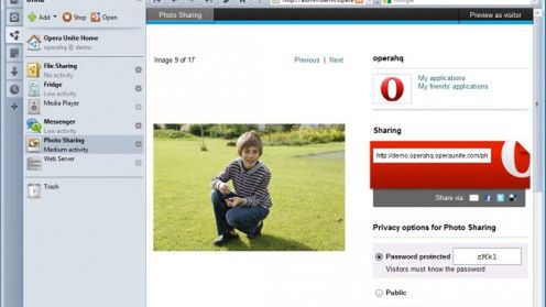Opera Unite i dzielenie się zdjęciami 1