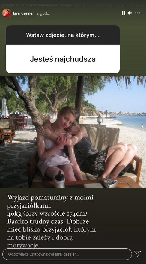 Lara Gessler pokazuje zdjęcia z czasów, gdy była najchudsza
