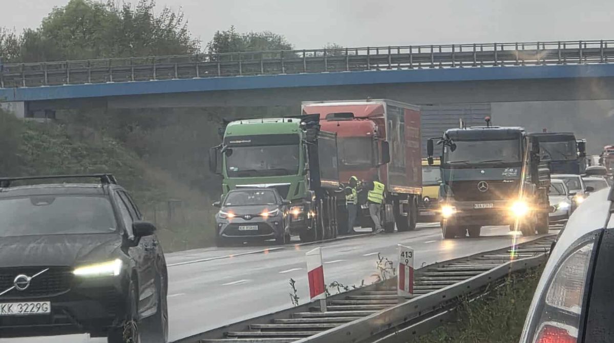 Kraków: Wypadek na A4. Na obwodnicy miasta zderzyły się trzy pojazdy