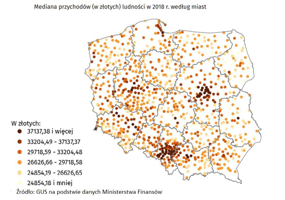 Przychody mieszkańców miast 