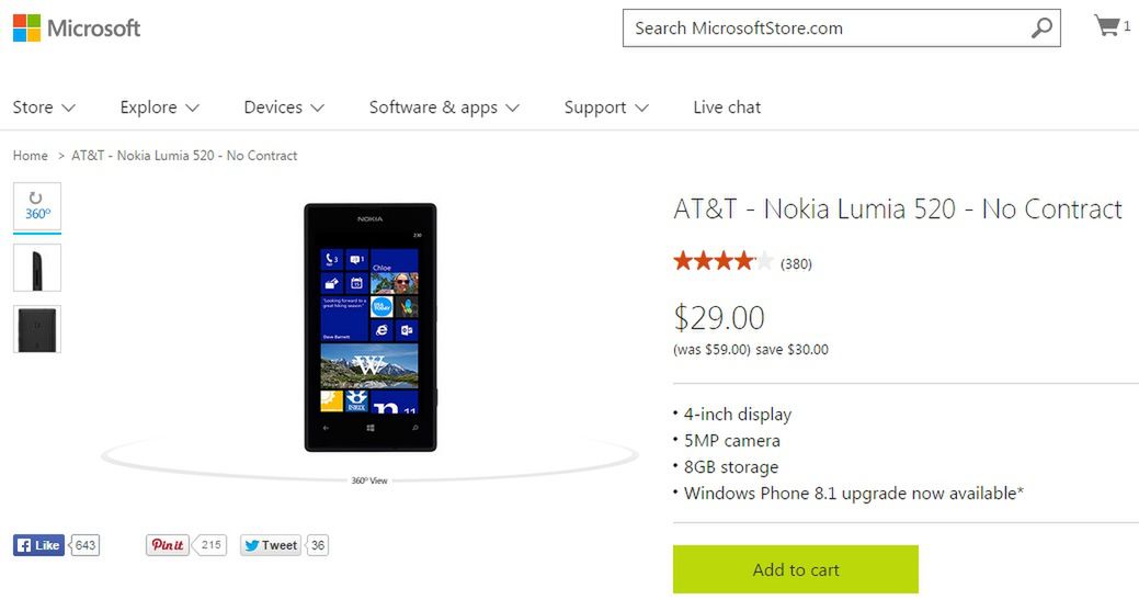 Jest czego zazdrościć Amerykanom. Microsoft szaleje z ceną Lumii 520 2