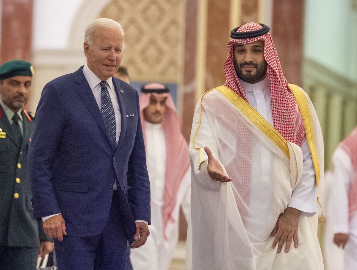 Prezydent USA Joe Biden i Książę koronny Arabii Saudyjskiej Mohammed bin Salman