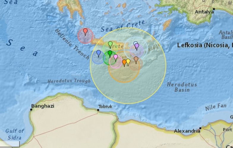 2 maja zarejestrowano trzęsienie ziemi o magnitudzie 6 w okolicach Krety.