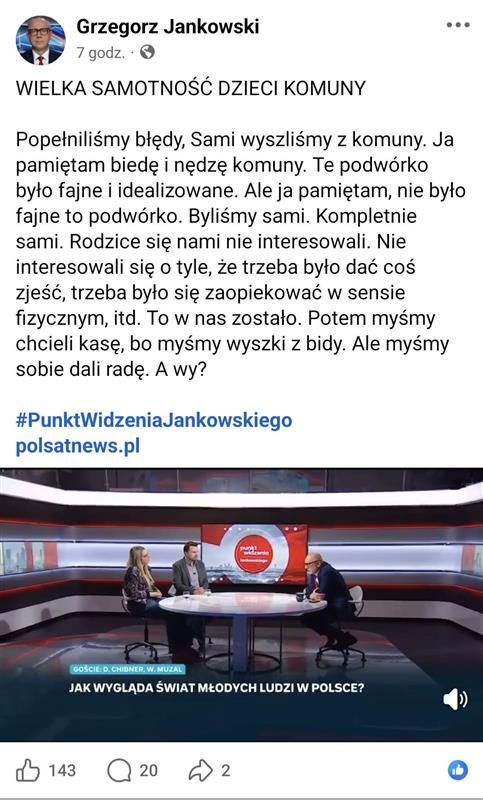 Screen Facebook Grzegorz Jankowski