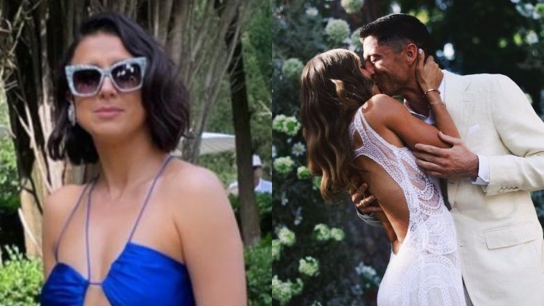 Malwina Lewandowska w satynowej sukience gra nogą na ODNOWIENIU PRZYSIĘGI małżeńskiej brata 