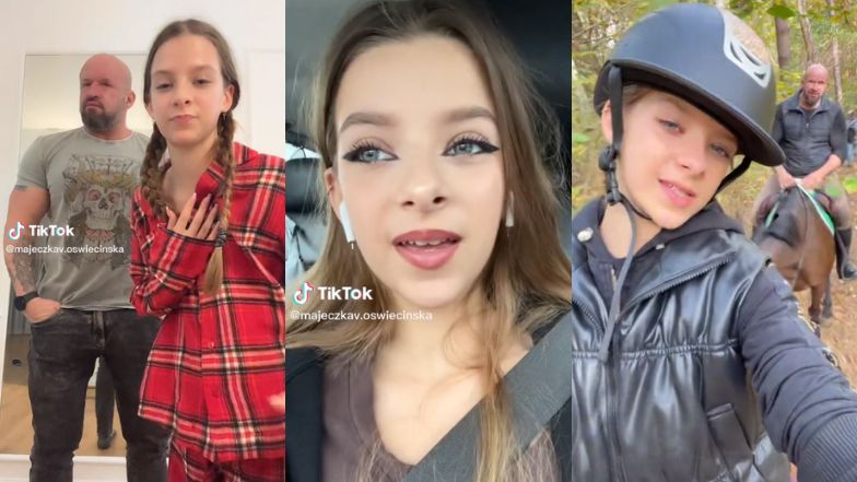 Córka Tomasza Oświecińskiego robi karierę na TikToku. 13-letnia Maja chętnie prezentuje w sieci wymyślne makijaże i tańce z rodzicami (WIDEO)
