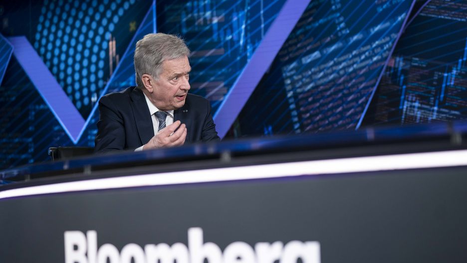 Sauli Niinisto, Finland's president, during a Bloomberg Television interview in Washington, DC, US, on Thursday, March 9, 2023. Niinisto earlier today met with President Biden and discussed NATO membership. Photographer: Sarah Silbiger/Bloomberg via Getty Images