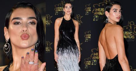 Elegancka Dua Lipa posyła buziaczki z czerwonego dywanu