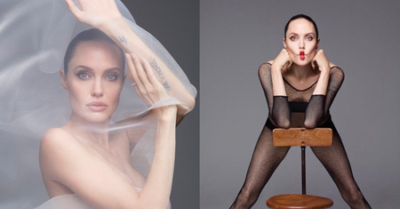 Naga Angelina Jolie eksponuje wyjątkowo szczupłą sylwetkę w odważnej sesji dla "Harper's Bazaar" (ZDJĘCIA)