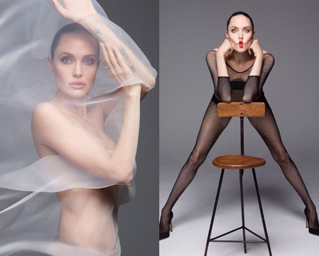Naga Angelina Jolie eksponuje wyjątkowo szczupłą sylwetkę w odważnej sesji dla "Harper's Bazaar" (ZDJĘCIA)