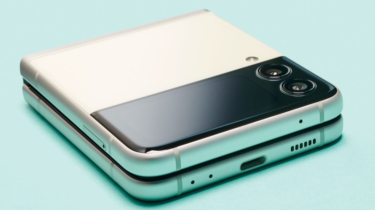 A Samsung Galaxy Z Flip 3 smartphone, taken on September 29, 2021. (Photo by Neil Godwin/Future Publishing via Getty Images)