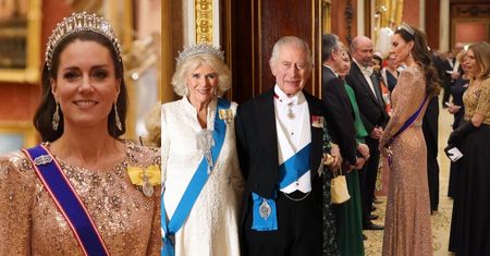 Kate Middleton ZACHWYCA w kryształowej sukni na bankiecie w Pałacu Buckingham. Windsorowie trzymają wspólny front po rasistowskim "skandalu" (ZDJĘCIA)