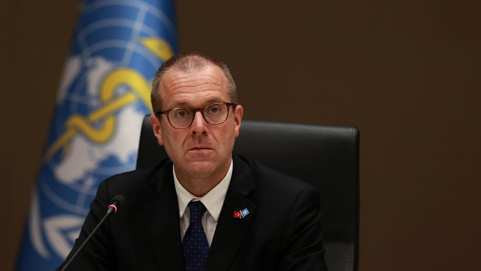 ANKARA, TURKEY - JULY 09: Turkey's Health Minister Fahrettin Koca (not seen) and World Health Organization (WHO) Regional Director for Europe Hans Henri Kluge attend Science Board Meeting on coronavirus (COVID-19), on July 9, 2020 in Ankara, Turkey. (Photo by Aytug Can Sencar/Anadolu Agency via Getty Images)