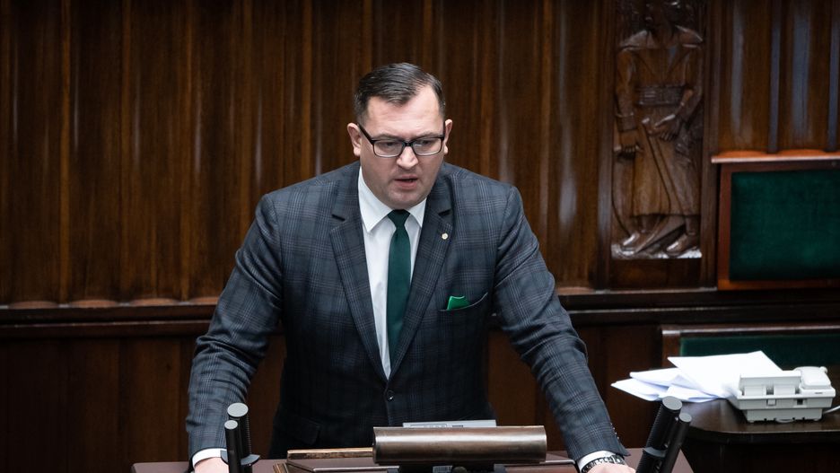 Stefan Krajewski during the 50th session of the Sejm (lower house of Polish Parliament) in Warsaw, Poland on March 8, 2022 (Photo by Mateusz Wlodarczyk/NurPhoto via Getty Images)