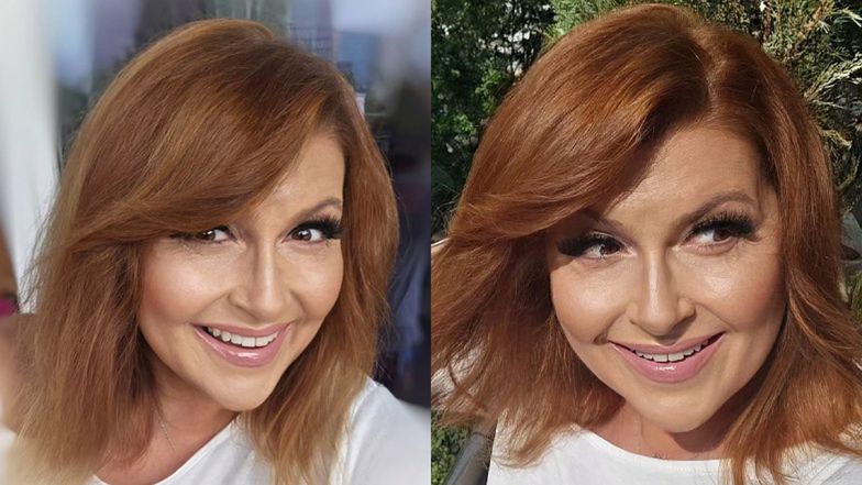 Katarzyna Skrzynecka nosi sztuczne rzęsy