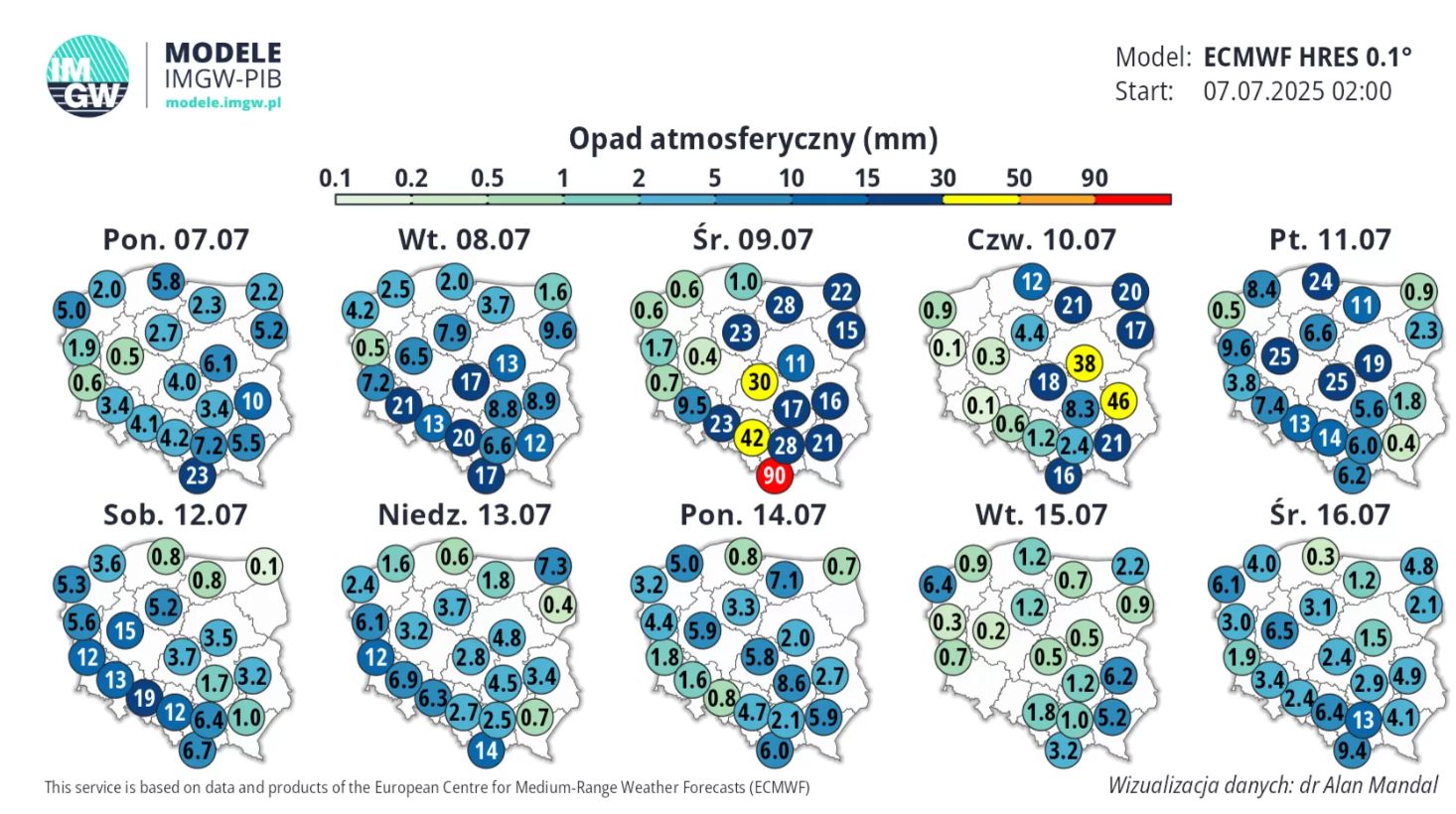 Najbliższe dni będą deszczowe.