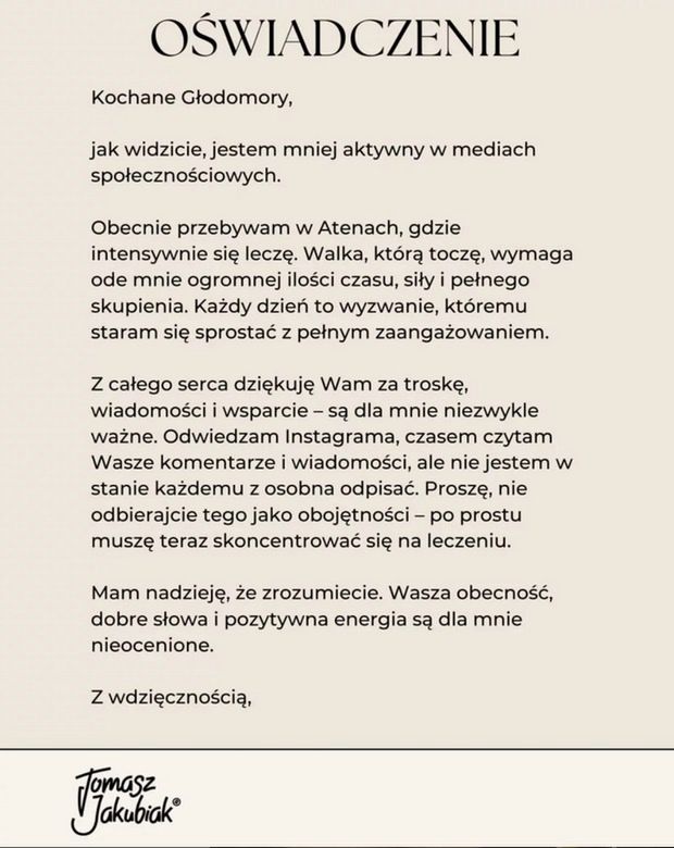 Tomasz Jakubiak nie żyje 