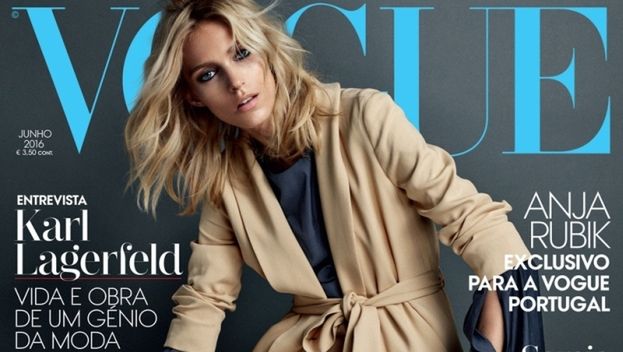 Anja Rubik w codziennych stylizacjach na okładce "Vogue'a"